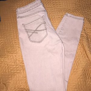 Distressed light washed jeans